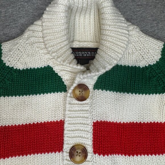 Hudson’s Bay Authentic 5 Stripe Cardigan Infant size 12-18 months Canadiana - Picture 2 of 7